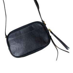 Fossil Crossbody Purse Maisie Black Leather Camera Bag Adjustable Shoulder Strap